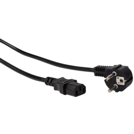 CÂBLE D'ALIMENTATION - NOIR - CEE 7/7 90° + C13 - 1.5 m - 3G1.0 mm²