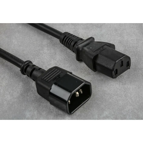 Câble droit IEC C13 C14, connecteur de prise d'alimentation ca 250V 10a, prise  mâle à prise femelle IEC 320, adaptateur d'isolation à 3 broches, 2 pièces  - AliExpress