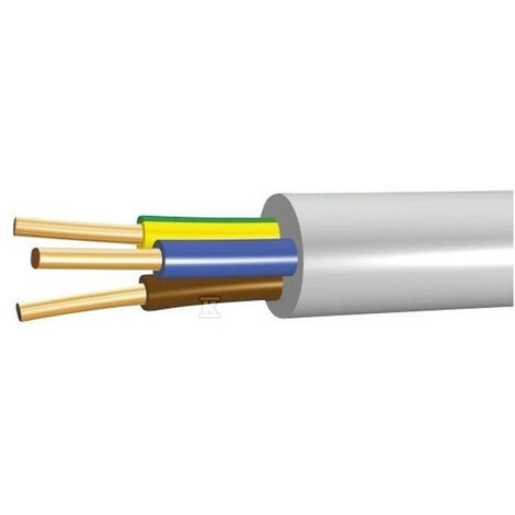 Câble d'alimentation NYM-J 3 x 1,5 mm² 750V, câble électrique 3G1.5mm blanc classe1, 70m