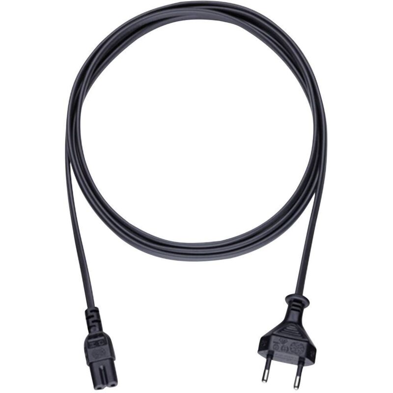 Oehlbach - Câble d'alimentation 1 fiche mâle C8 pour petits appareils/1 connecteur Euro mâle - 5m - Noir - 17048