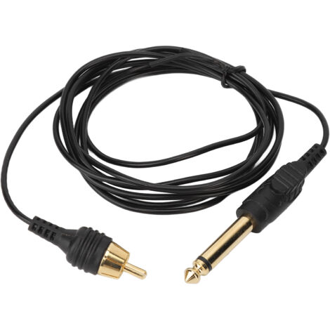 Câble d'alimentation pour machine à tatouer 6,2 pi avec connecteur RCA et clip, cordon d'alimentation pour stylo à tatouer en TPE durable