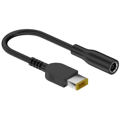 Câble d'alimentation pour ordinateur portable 6,0 x 3,7 mm femelle vers connecteur jack DC 5525 7406 4506 5521 4017 - Lenovo à embouchure carrée