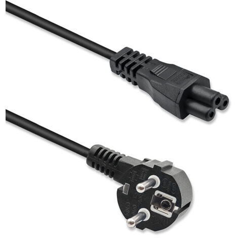 Câble d'alimentation Qoltec coudé SCHUKO  IEC C5  Trèfle  3 x 1,0 mm²  1,5 m