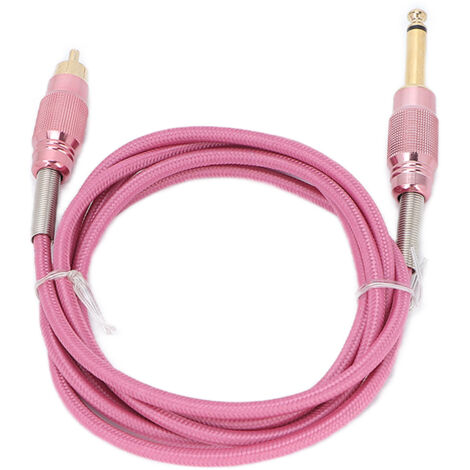 Câble d'alimentation RCA 1,8 m pour machine à tatouage - Adaptateur d'alimentation rose pour connexion de machine à tatouage