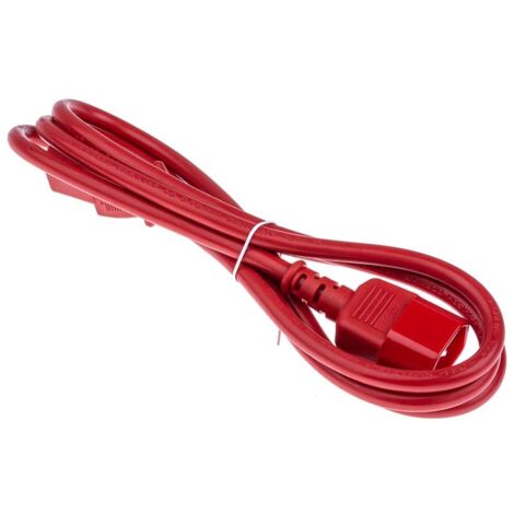 Câble d'alimentation, Rouge, Connecteur C13, IEC vers C14, CEI, 1.5m ( Prix pour 1 )