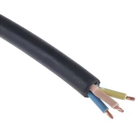 Câble d'alimentation RS PRO 3G2,5 mm², gaine Caoutchouc Noir, 50m ( Prix pour Bobine de 50 Mètres )
