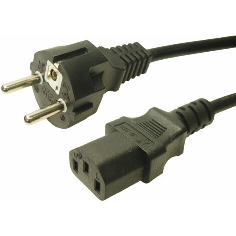 Câble d'alimentation RS PRO, Connecteur CEE 7/7 CEI C13, 1m, 10 A / 250 V ( Prix pour 1 )