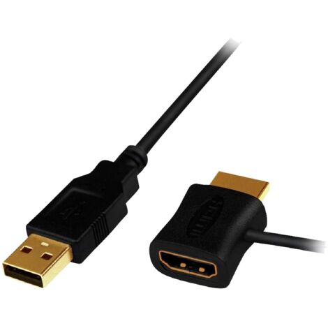 Cable d'alimentation USB-HDMI 1.3 HDMI 1.4 4K UHD 0.5m - Beige-Blanc-Noir