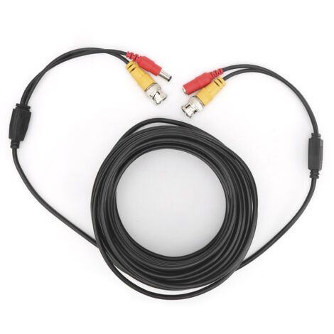 Câble d'alimentation vidéo BNC+DC pour caméra de sécurité, fil CCTV avec connecteur pour système de surveillance (20m, 65.6 pieds)