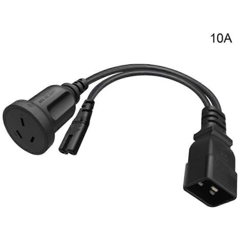 Câble d'alimentation Y Splitter IEC 320 C20 mâle vers C7+AU, 250V, 10A