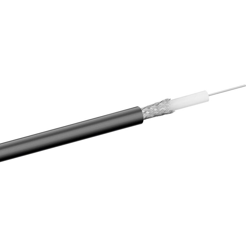 Câble d'antenne à bobine 100m Rg58 cctv / tnt Black 50093