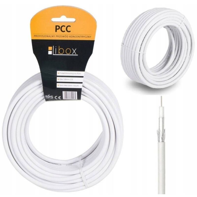 Câble d'antenne coaxial RG6 U pour TV SAT 20m