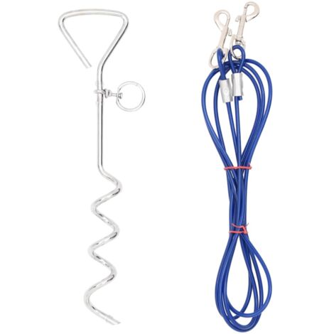 Câble d'attache pour chien avec piquet de sol 5 m vidaXL