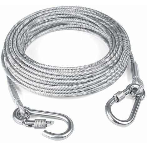 Câble d'attache pour chien, câble d'attache robuste pour chien de 15 m (49 pieds) pour chiens