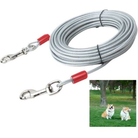Câble d'attache pour chiens, 6m, Blanc