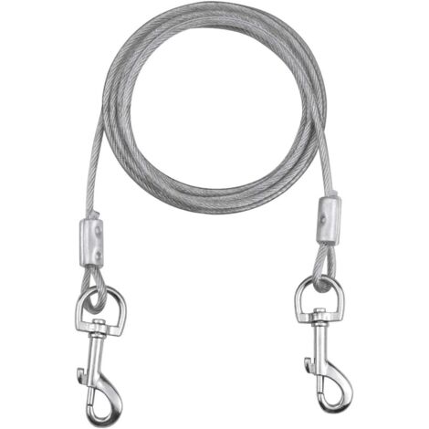 Câble d'attache pour Chiens Jusqu'à 80 kg, 3 Mètres (Blanc), Animaux de Compagnie Plomb pour Chiens de Petite, Moyenne ou Grande Taille