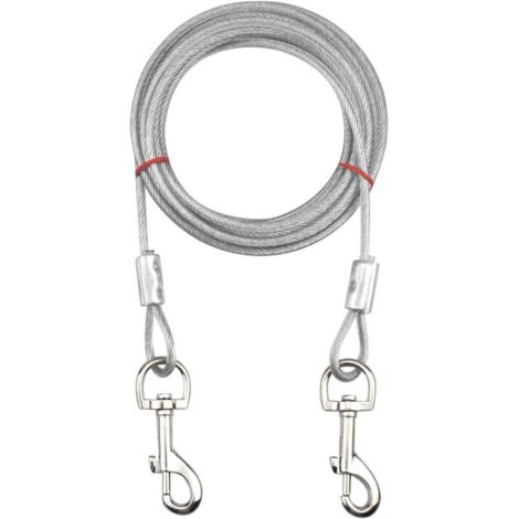 Câble d'attache pour Chiens jusqu'à 80 kg, Animaux de Compagnie Plomb pour Chiens de Petite, Moyenne ou Grande Taille-Blanc, 5M