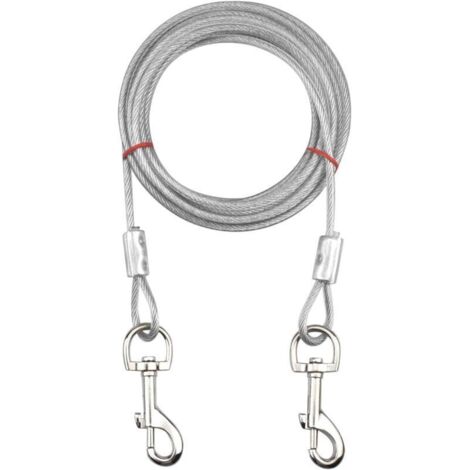 Câble d'attache pour Chiens jusqu'à 80 kg, Animaux de Compagnie Plomb pour Chiens de Petite, Moyenne ou Grande Taille-Blanc, 5M