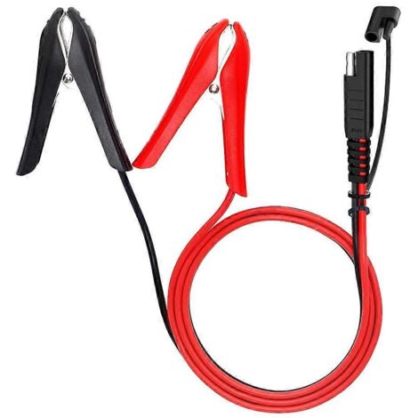 Câble de 60 cm (2 pieds) avec pince crocodile 12 V, calibre 16 AWG, vers SAE.