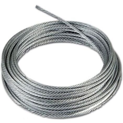 Cable de acero de 10 m - Tensor de acero de 8 mm con funda de PVC - Para tendedero