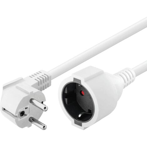 Cable de alimentacion alargador Schuko macho a hembra 3 M Blanco