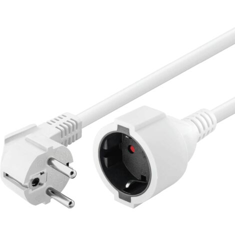 Cable de alimentacion alargador Schuko macho a hembra 3 M Blanco