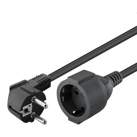 Cable de alimentacion alargador Schuko macho a hembra 3 M Negro