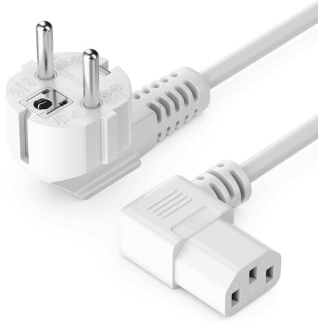 Cable de alimentacion CPU CEE7/M-C13/H acodado 2 M Blanco