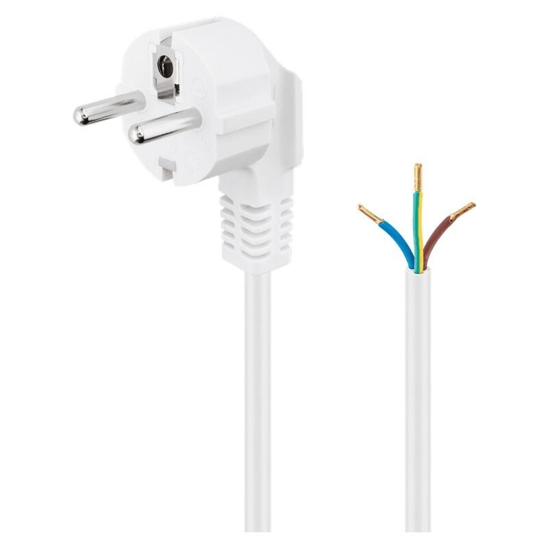 

Cable de alimentacion electrico CEE7 macho a bornes 3x1mm 3 M Blanco