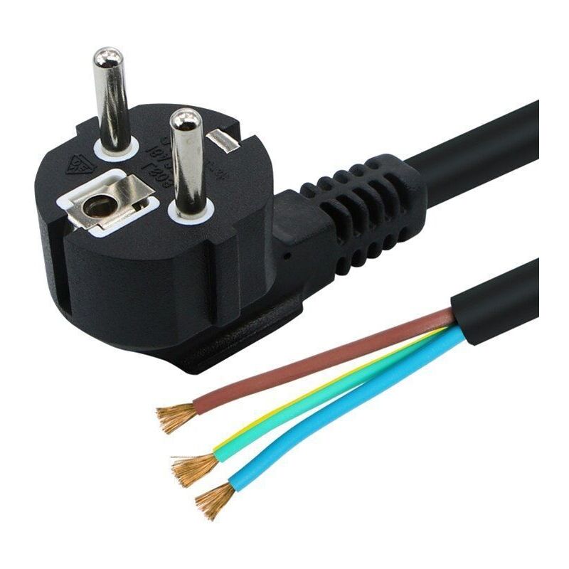 

Cable de alimentacion electrico CEE7 macho a bornes 3x1mm 3 M Negro