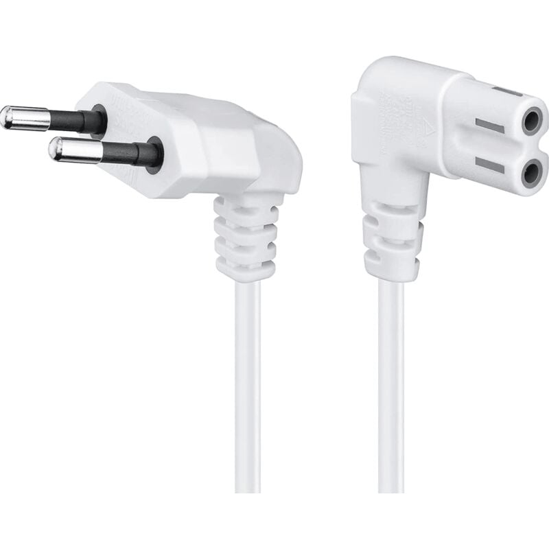 

Cable de alimentacion IEC-320 acodado -C7 acodado 2 M Blanco
