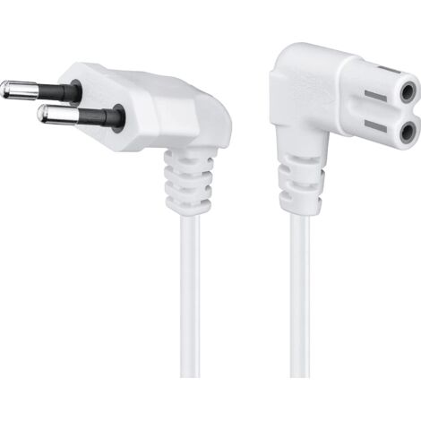 Cable de alimentacion IEC-320 acodado -C7 acodado 2 M Blanco