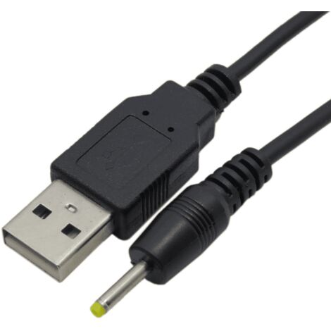 Cable de Alimentacion USB 2.0 a 2.5 mm DC 0.8 M Negro