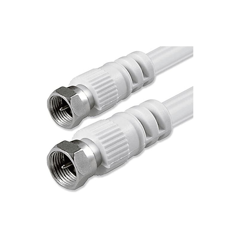 

Cable de antena tipo F macho - F macho 0.30 M Blanco