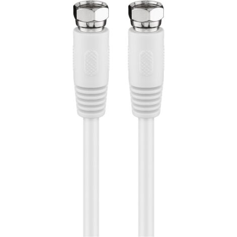 Cable de antena tipo F macho - F macho 0.30 M Blanco