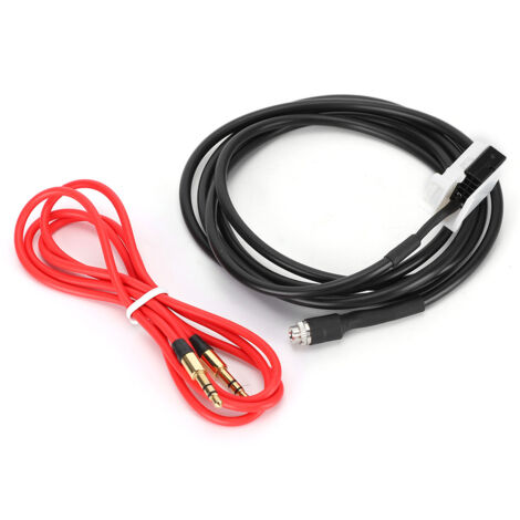 Cable de audio Bluetooth AUX para autorradio Octavia RCD510/RCD310, adaptador de conector de 3,5 mm, ABS negro/rojo