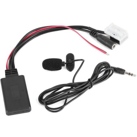 Cable de audio Bluetooth de 12 pines, conector adaptador auxiliar estéreo para coche con micrófono, compatible con C2, C3, C4, C5, C6, C8, Berlingo.
