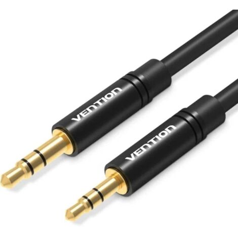 Cable de audio (conector mini jack de 3,5 mm a 2,5 mm AUX – 0,5 m de longitud de cable (negro)