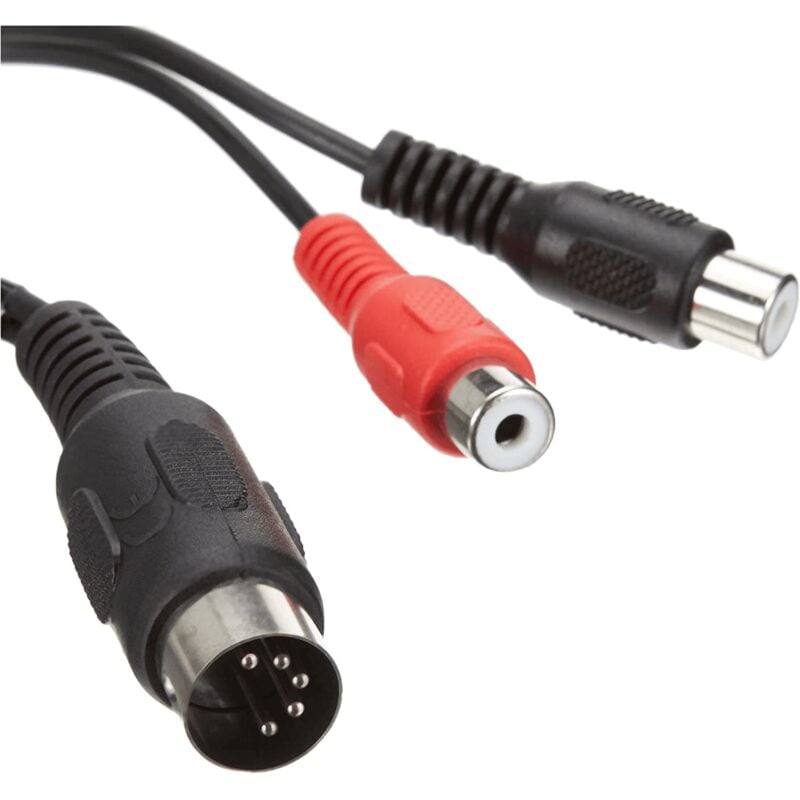 

Cable de audio DIN 5 pines - 2x RCA hembra 0.20 M Negro