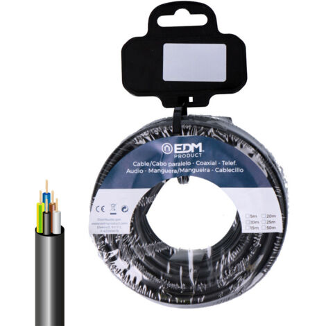 Cable de audio EDM 28380 28380 Negro 10 m 5 x 2,5 mm