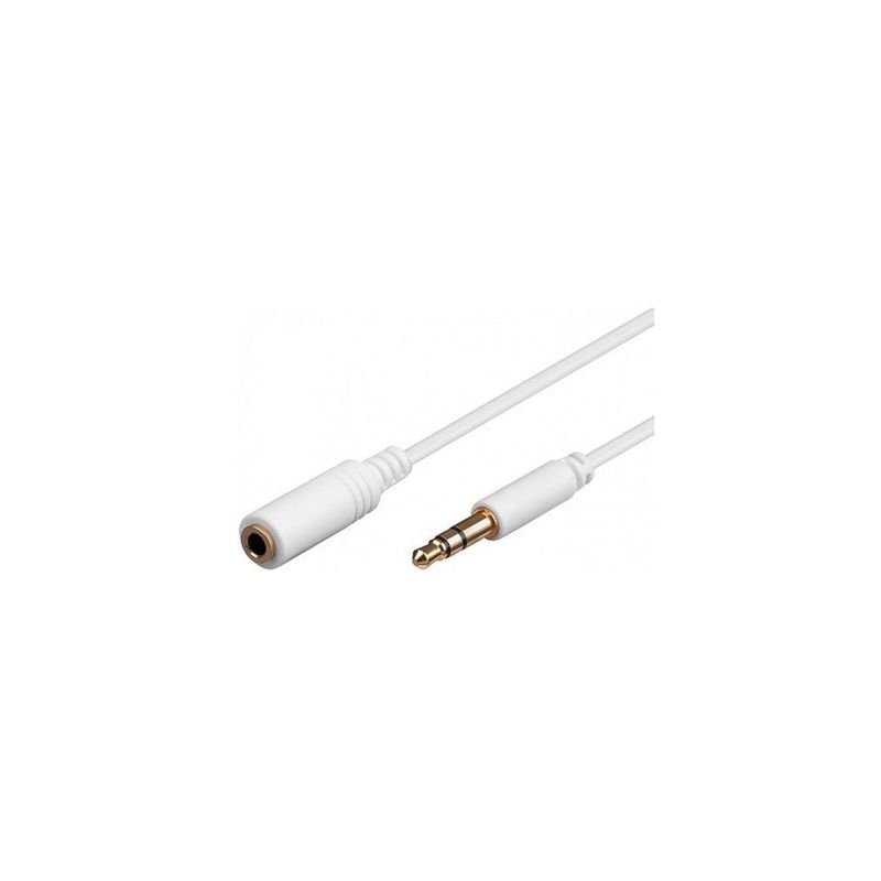 

Cable de audio estereo jack 3.5 macho a jack 3.5 hembra 2 M Blanco