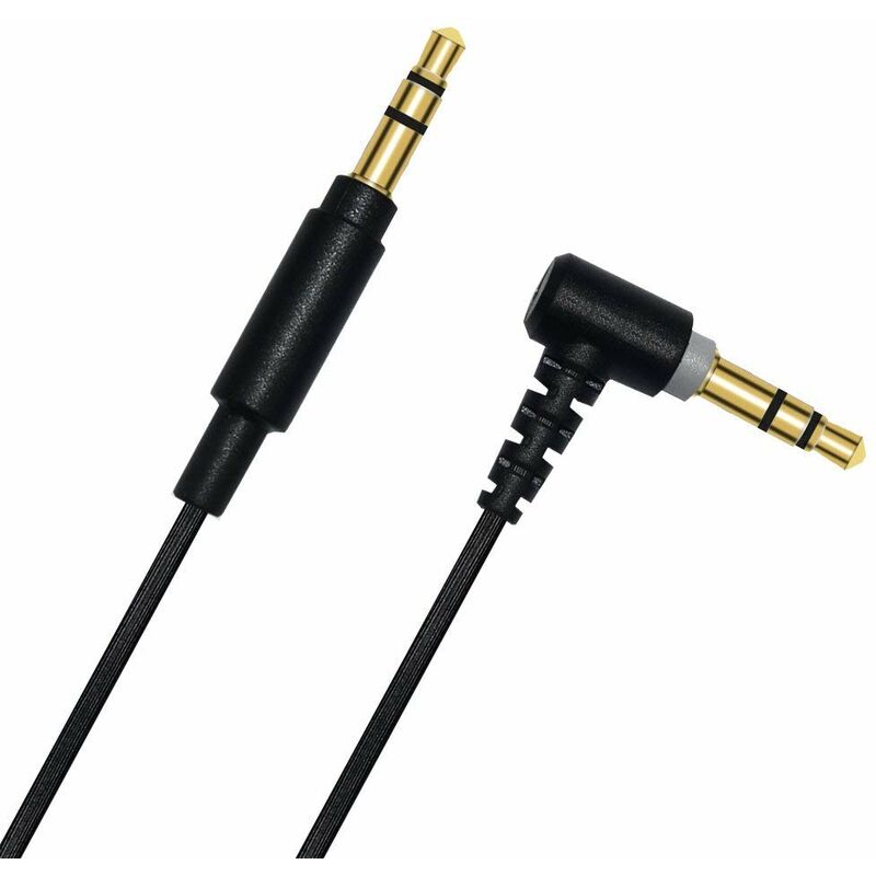 

Cable de audio estereo jack 3.5 macho acodado dorado 1.5 M Negro