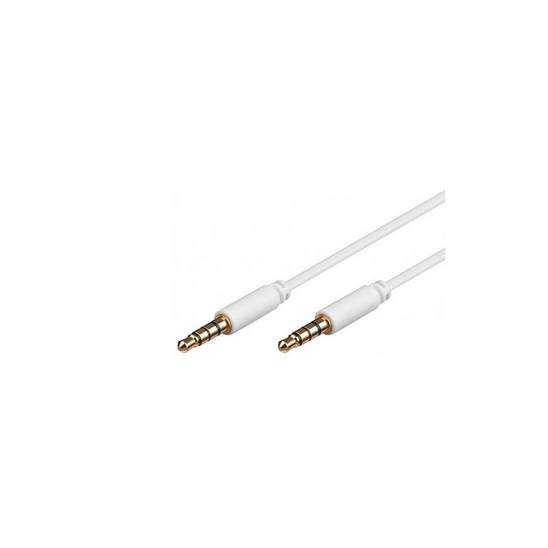 

Cable de audio estereo jack 3.5 macho-macho 4 pin 2 M Blanco