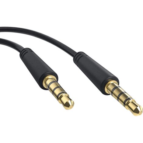 Cable de audio estereo jack 3.5 macho-macho 4 pin 2 M Negro