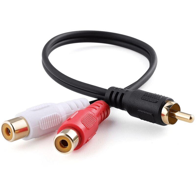 

Cable de audio mono 2x rca /H - rca /M 0.20 M Negro