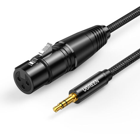 Cable de audio Ugreen minijack de 3,5 mm (macho) - XLR (hembra) 1 m negro (AV182)