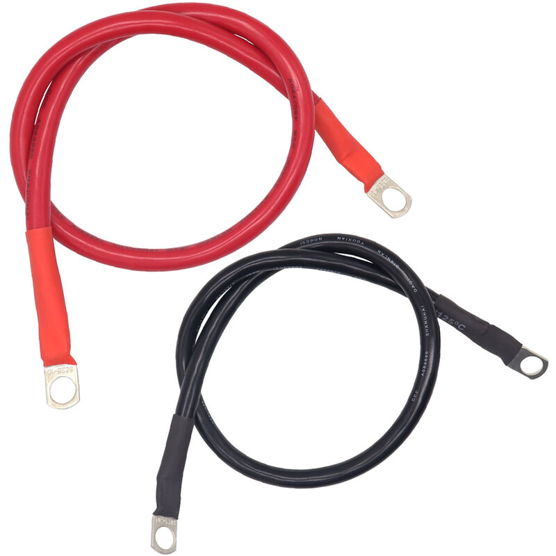 

Cable de batería de alimentacion 25 Juego de cables cuadrados AWG de calibre 4, rojo y negro Cable de batería de tierra,Negro y rojo, 60cm