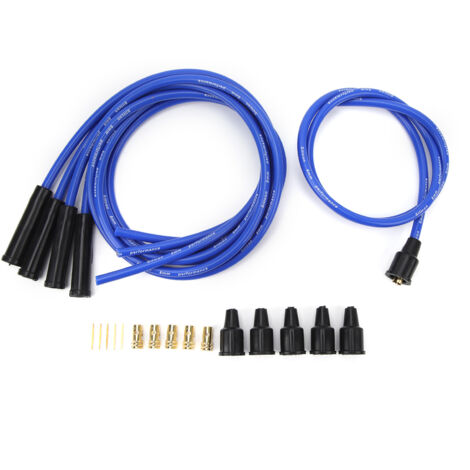 Câble de bougie 8 mm, longueur 1 m, haute efficacité, allumage stable, pour voitures classiques 4 cylindres, bleu