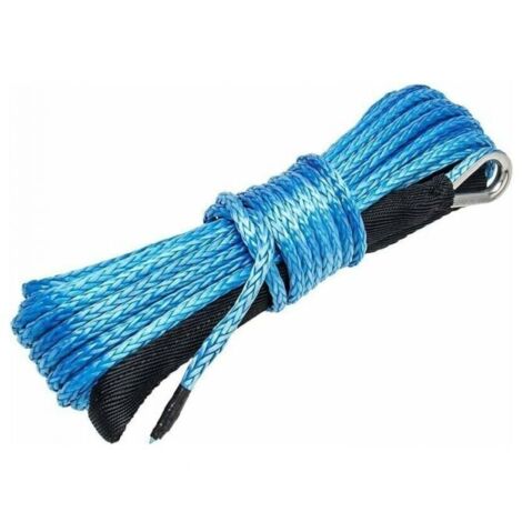 Cable de cabrestante sintético de 6 mm x 15 m (azul) Cable de cabrestante de fibra sintética