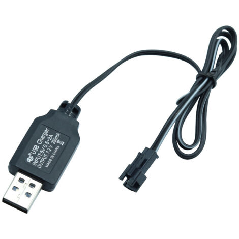 Cable de carga de batería USB Cargador Paquete de baterías Ni-CD Ni-MH Adaptador de enchufe SM-2P 4.8V 250mA Salida Juguetes Coche (2 piezas)